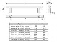 Ручка рейлінгова ALVA Optima 1007/96 нержавіюча сталь